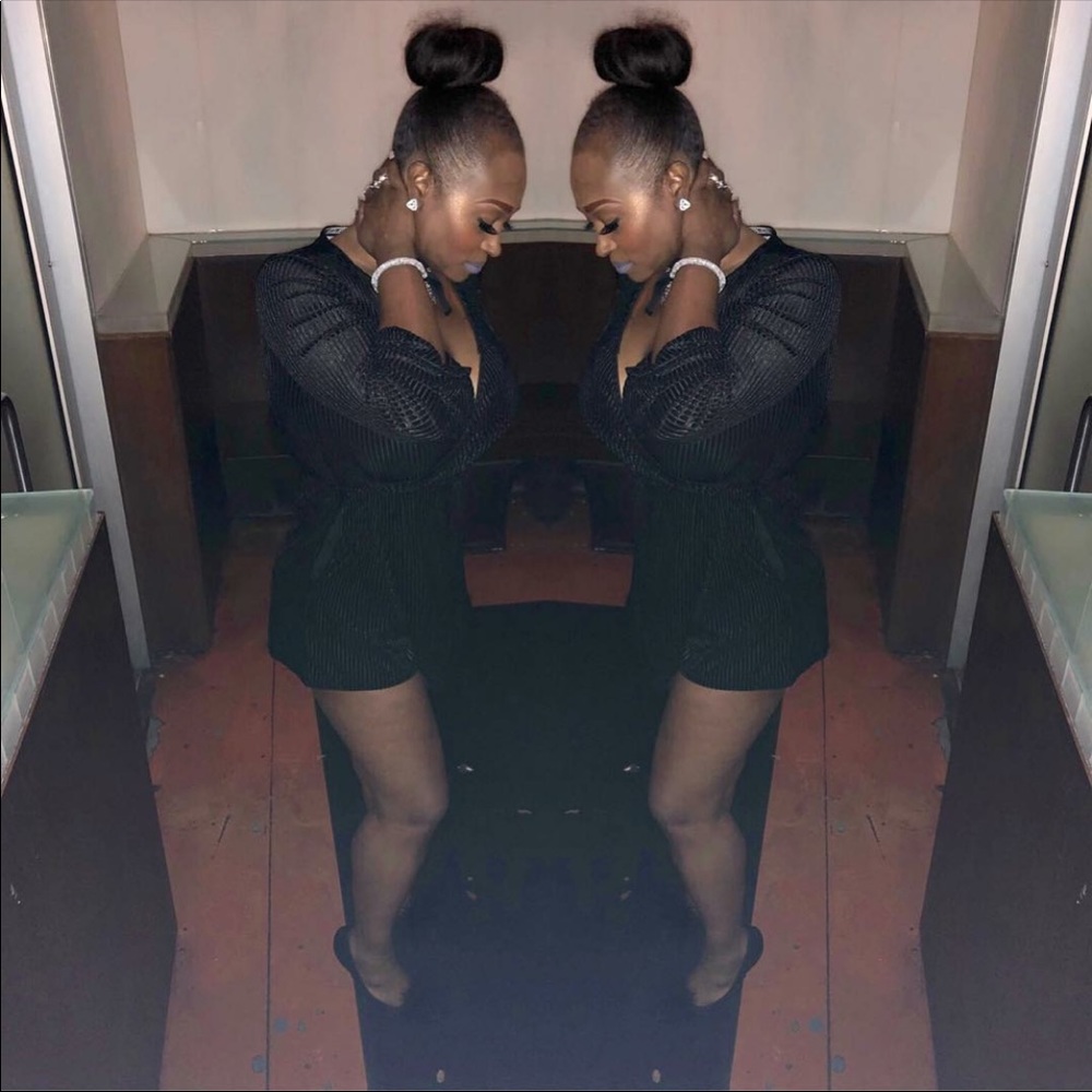 Black velvet romper!